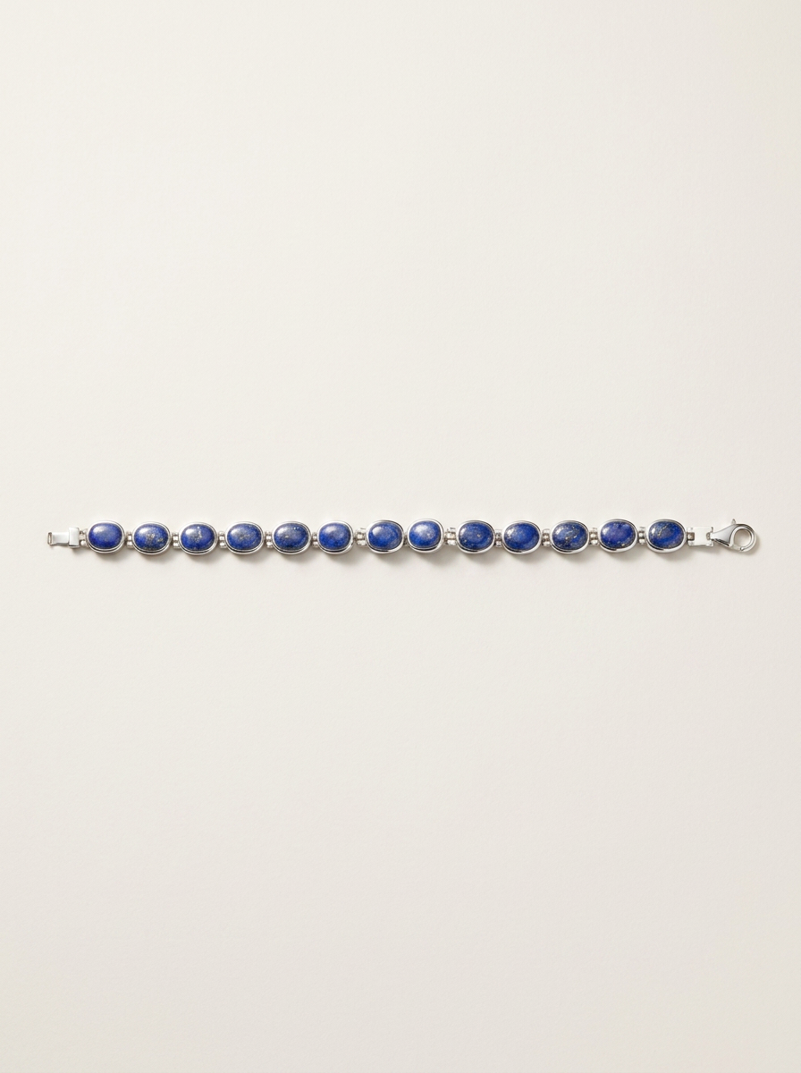 Ss Lapis native Bracelet Sterling Oval Cabochon