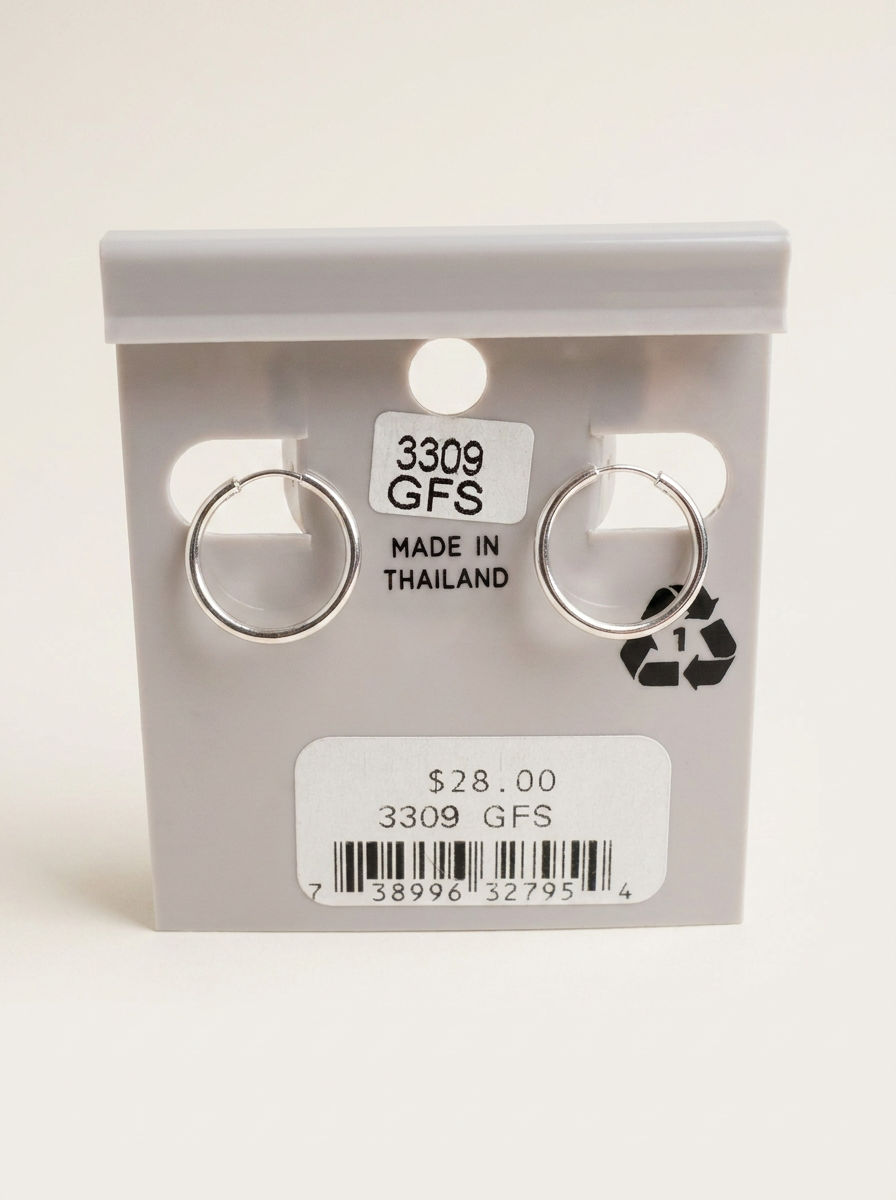 Wheeler .45 Sterling Hoop Earring Polished with Bead
