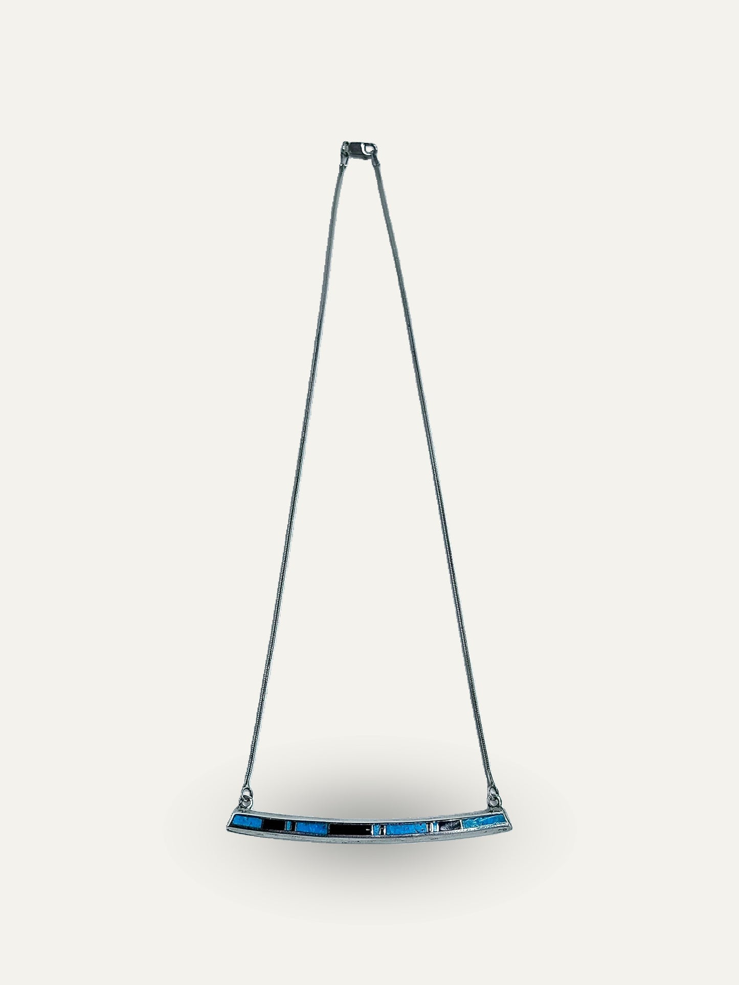 Supersmiths Sterling Inlay Shadow Peak Bar Necklace