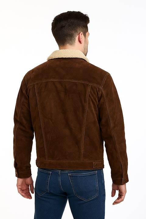 Scully Sherpa-Lined Leather & Wool Western Jacket