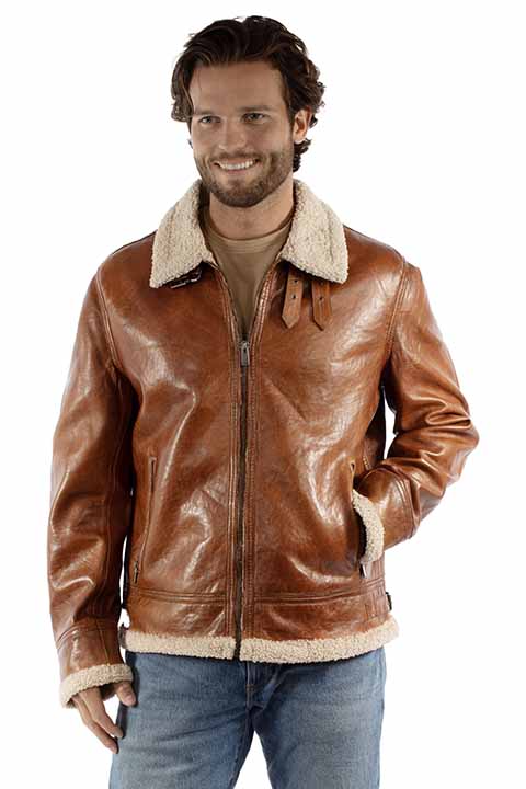 Scully Women’s Brown Leather Sherpa-Lined Western Jacket