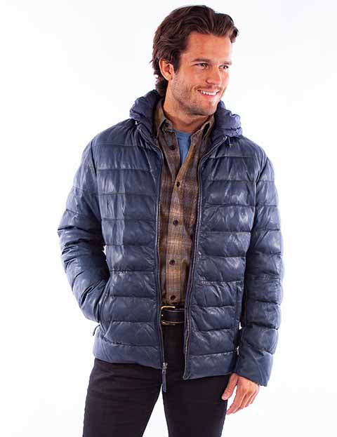 Scully Black Puffer Zip-Up Jacket with Hood