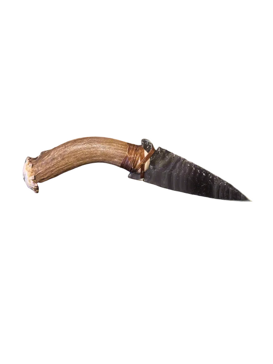 Knife with a wooden handle on a white background