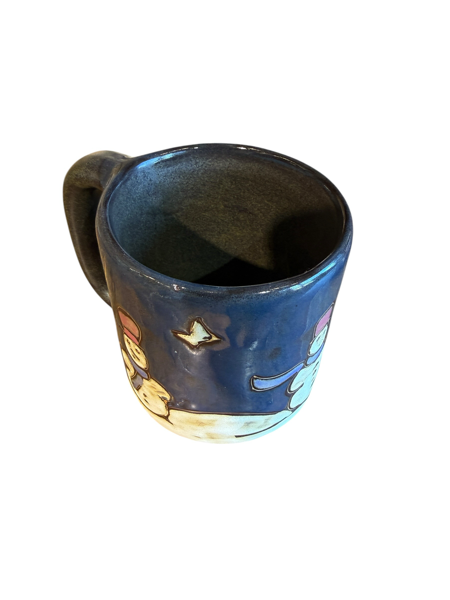 Mara Stoneware Snowman Mug – Handcrafted Ceramic Coffee Cup with Winter Scene