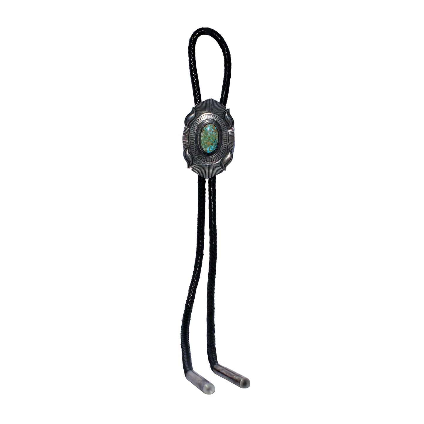 Native American Kingman Golden Web Turquoise Bolo Tie – Sterling Silver by Floyd Parkhurst