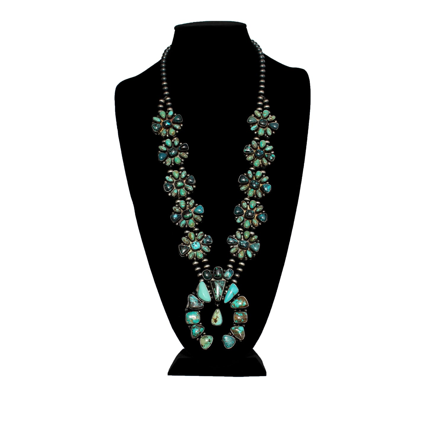 Navajo Squash Blossom Necklace – Morenci, Kingman & Royston Turquoise