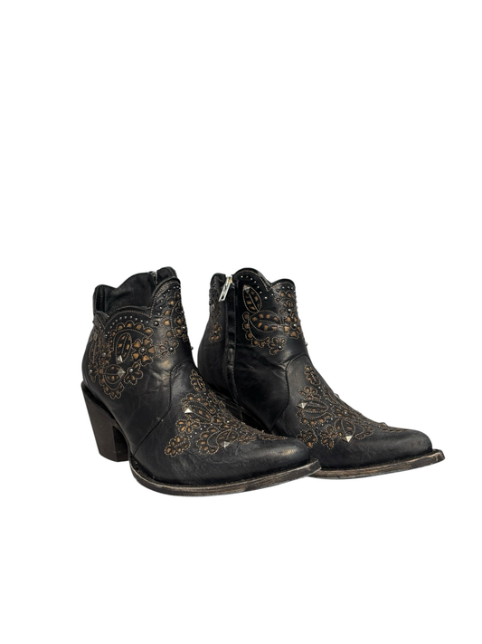 Old Gringo Women’s Black Short Leather Cowboy Boots SALE