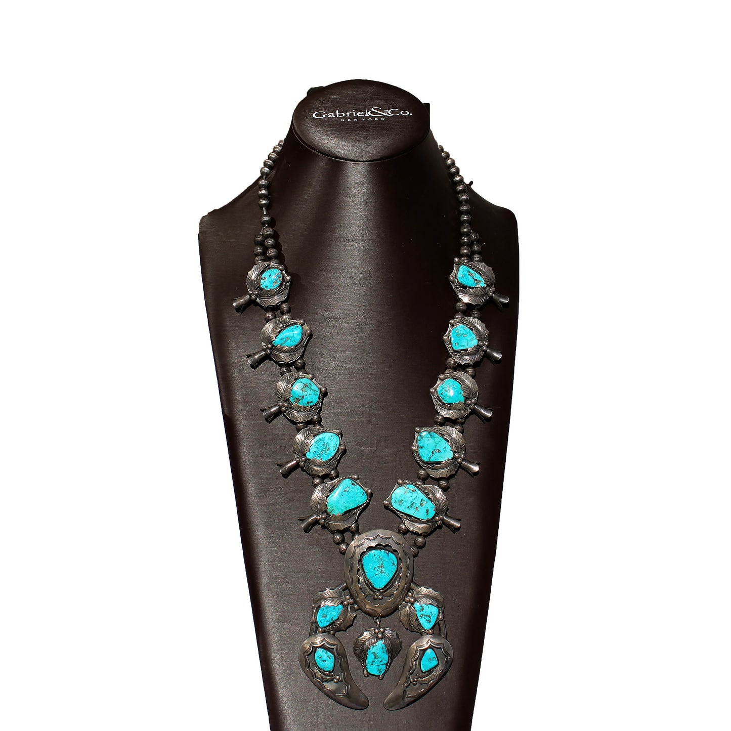 1950’s Navajo Squash Blossom – Kingman Turquoise & Sterling Silver