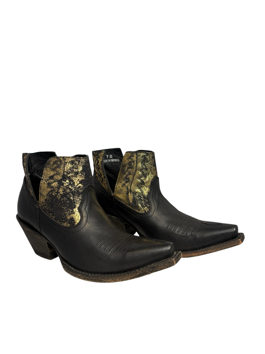 Old Gringo Women’s Black & Gold Short Leather Cowboy Boots