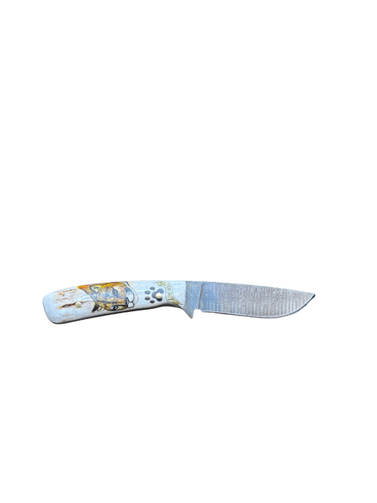 Fork with a decorative handle on a white background