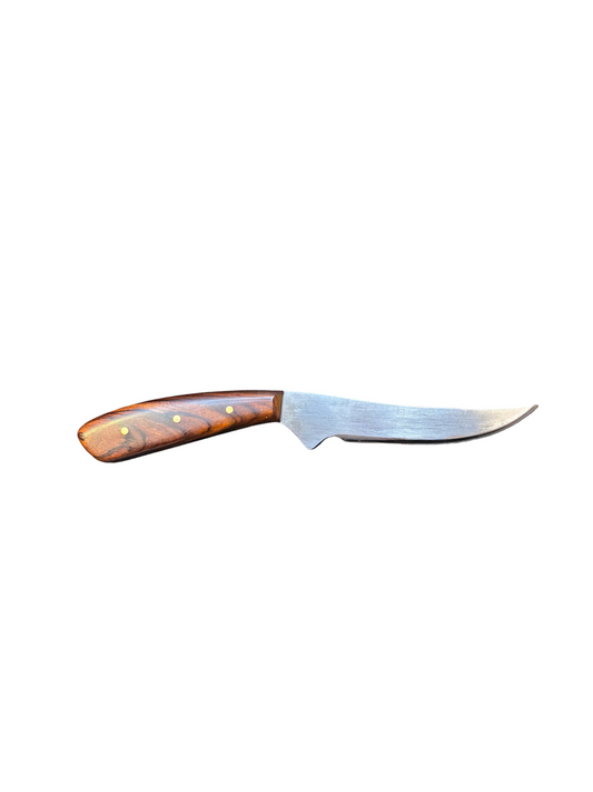 Knife with a wooden handle on a white background