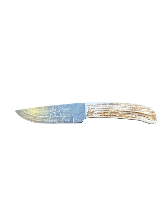 Knife with a wooden handle on a white background