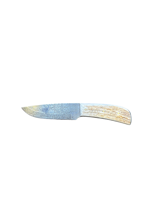 Knife with a wooden handle on a white background