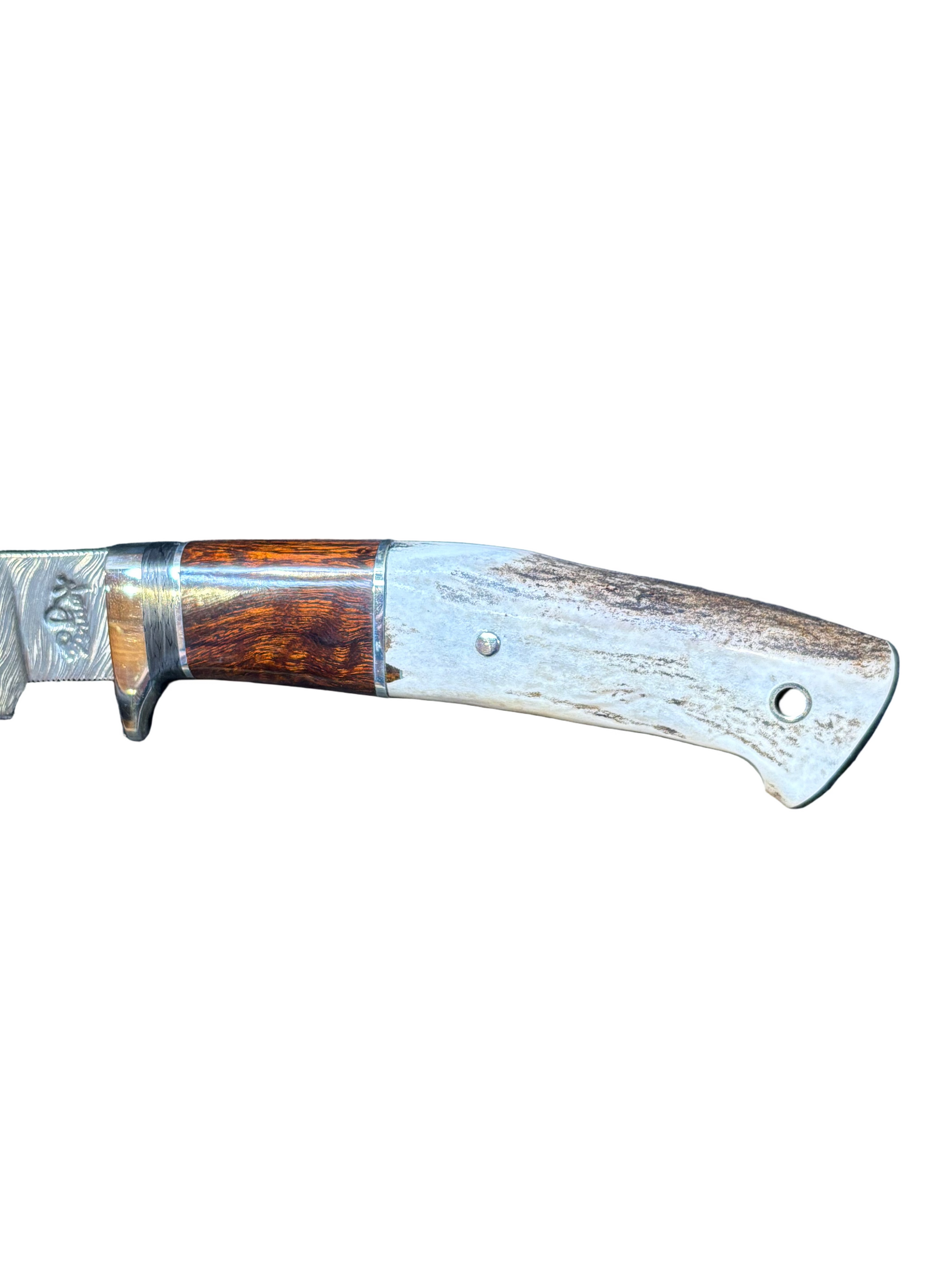 Knife with wooden handle on a white background