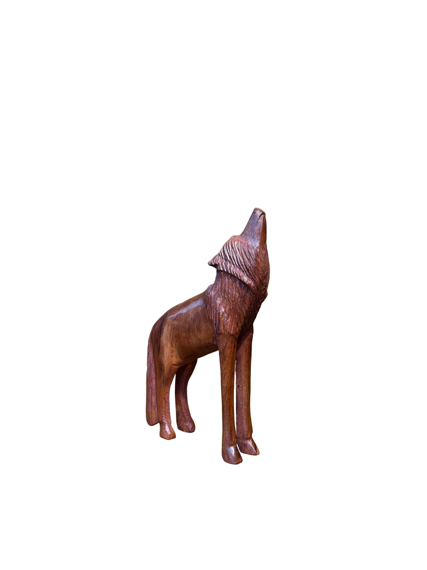 Wooden horse-shaped handle on a wooden surface