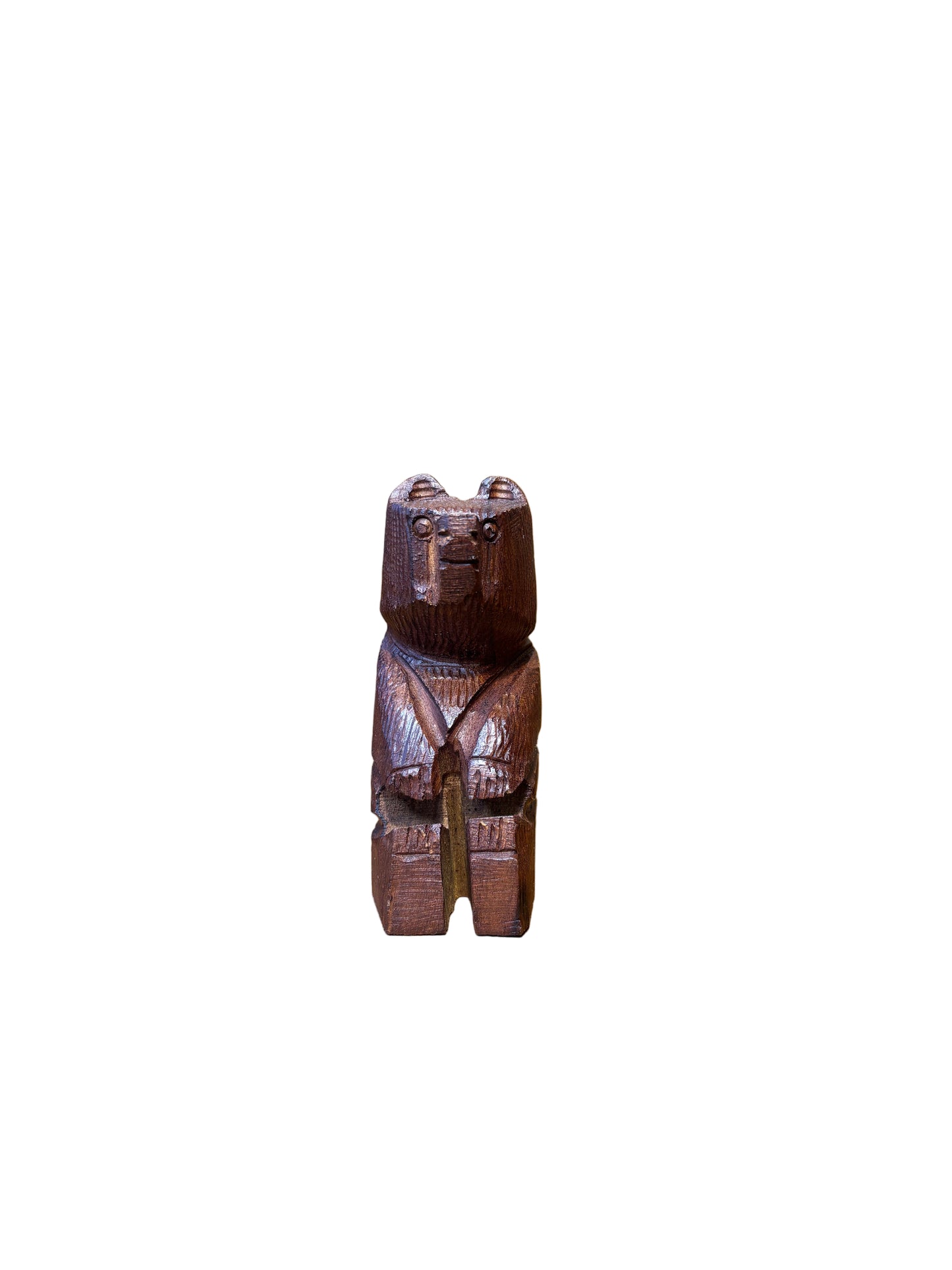 Wooden carvings on a wooden surface