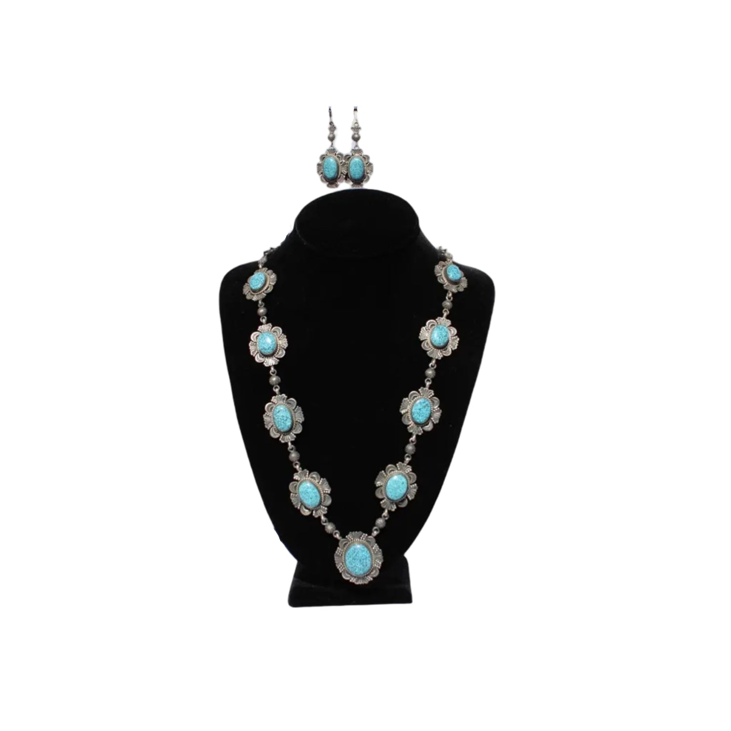 Handmade Kingma Turquoise Necklace & Earrings Set