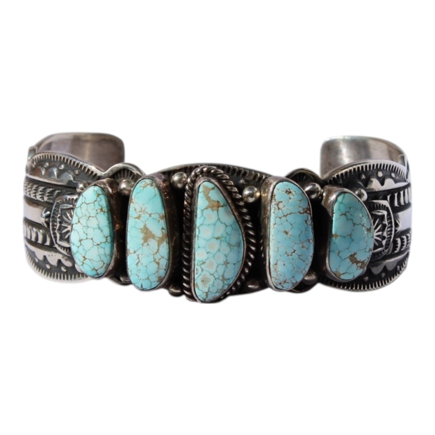 Handmade #8 Turquoise Cuff – Sterling Silver