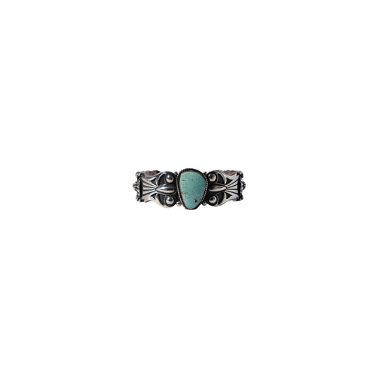 #8 Turquoise Cuff Bracelet – Sterling Silver Navajo Style