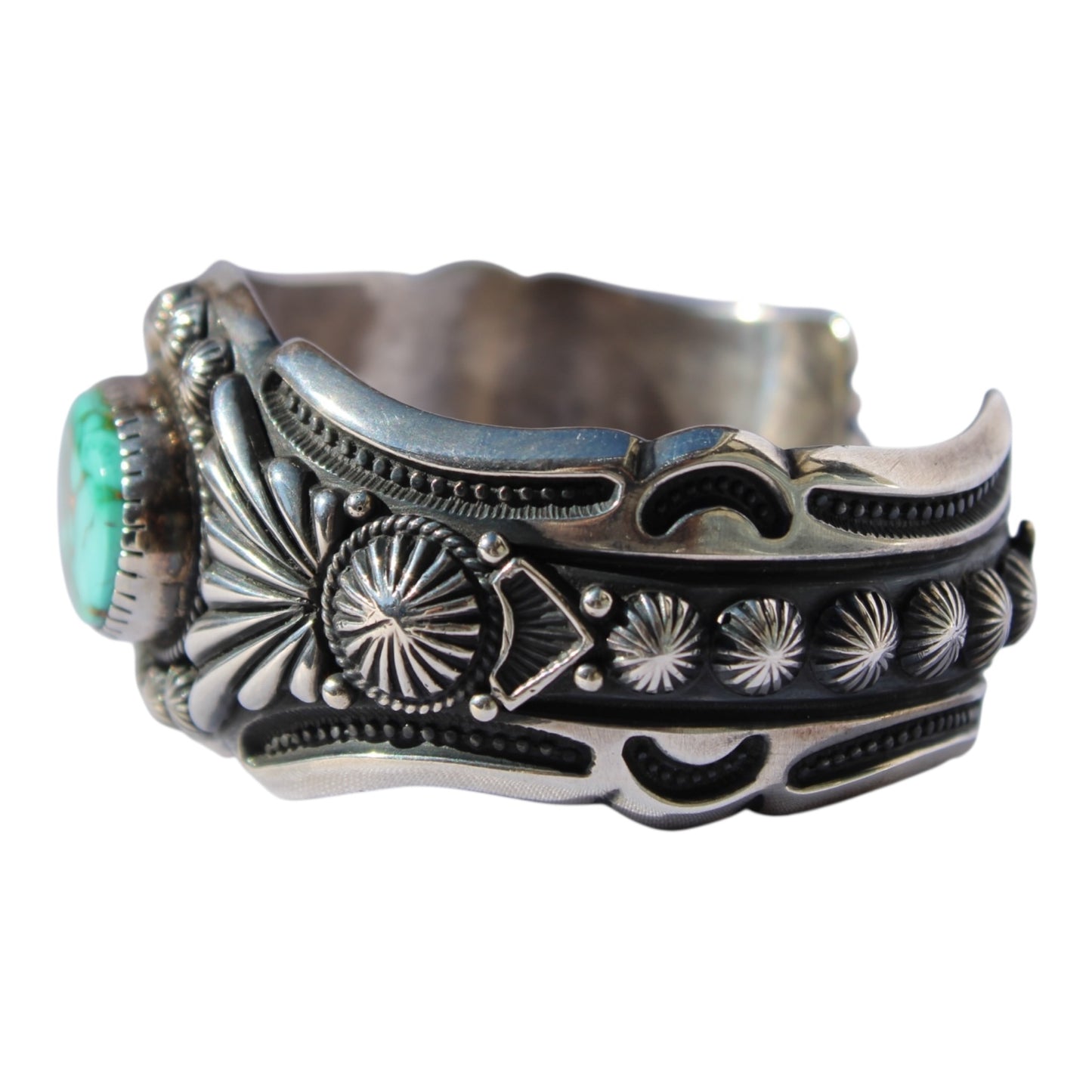 Handmade Sonoran Gold Turquoise Cuff Bracelet – Sterling Silver