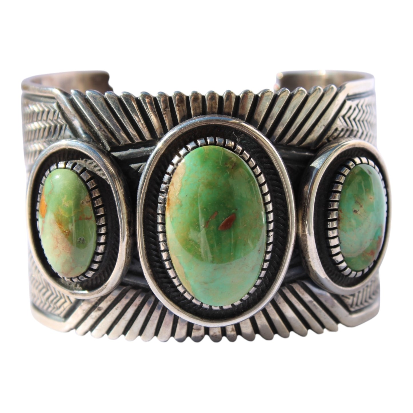 Emerald Valley Turquoise 3-Stone Cuff Bracelet – Sterling Silver