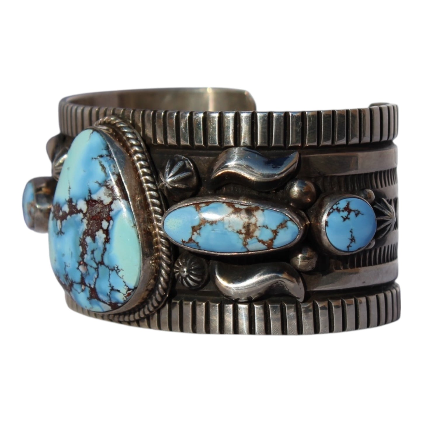 Golden Hills Turquoise Multi-Stone Cuff Bracelet – Sterling Silver