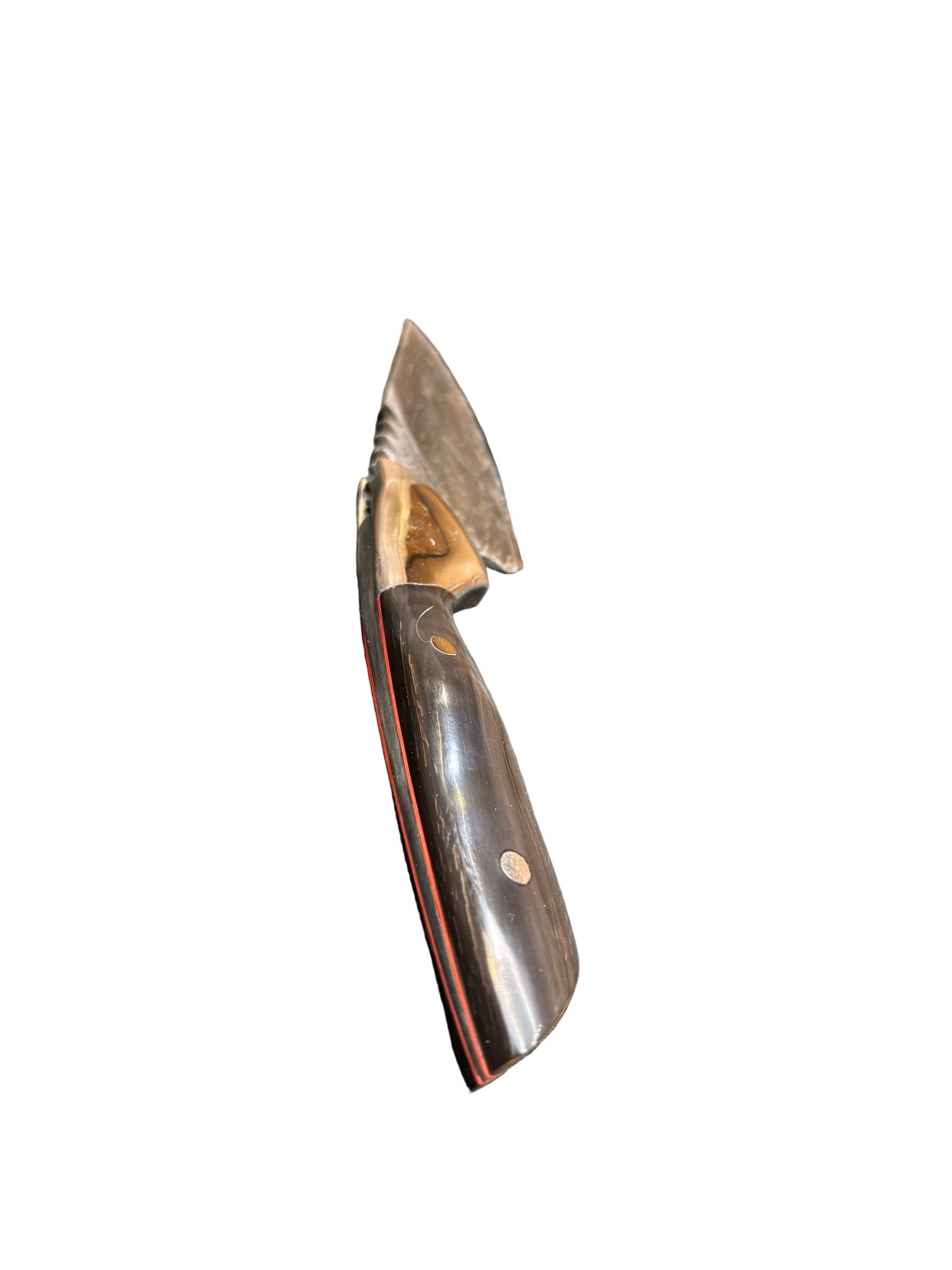 Knife with a wooden handle on a white background