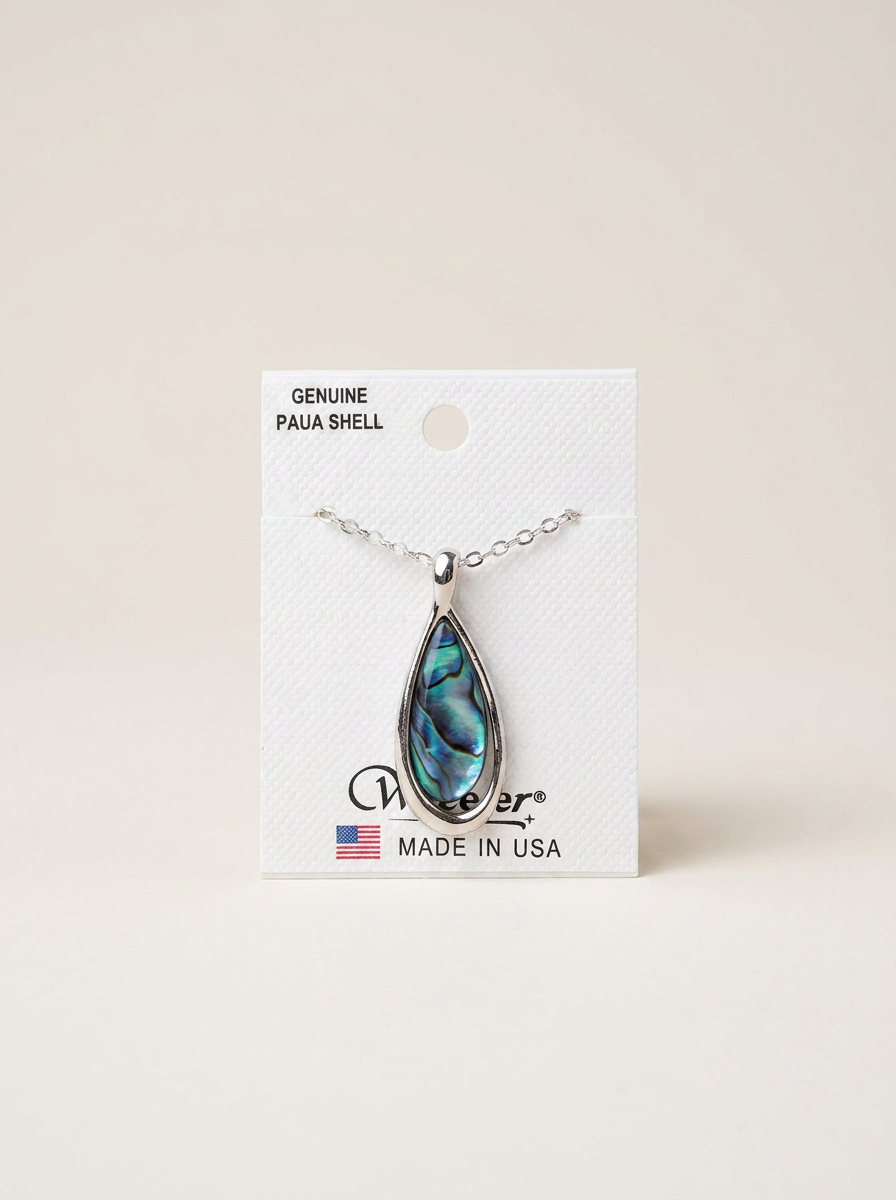 Wheeler Paua Shell Teardrop Pendant Necklace