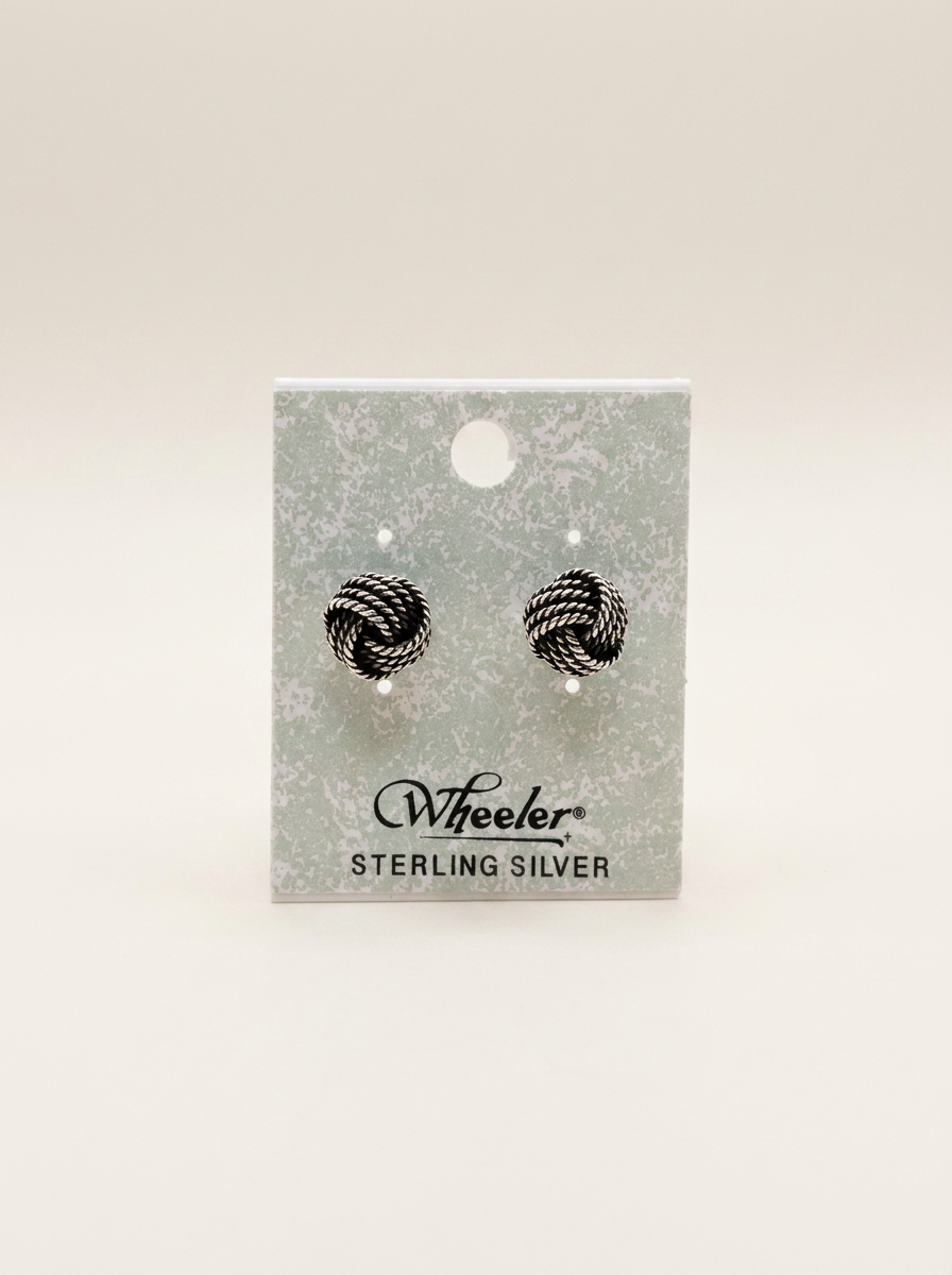 Wheeler Sterling Braided Rope Knot Stud Earrings