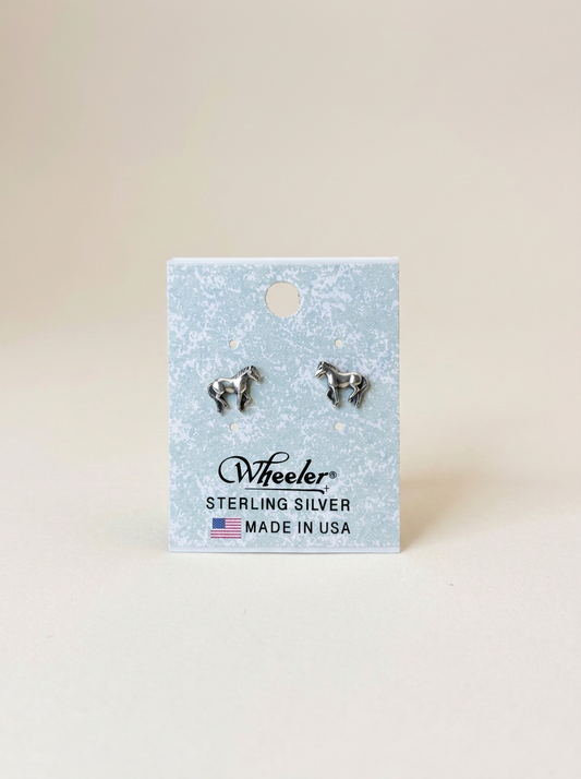 Wheeler Sterling Horse Stud Earrings