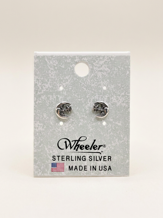 Wheeler Sterling Moon Stud Earrings