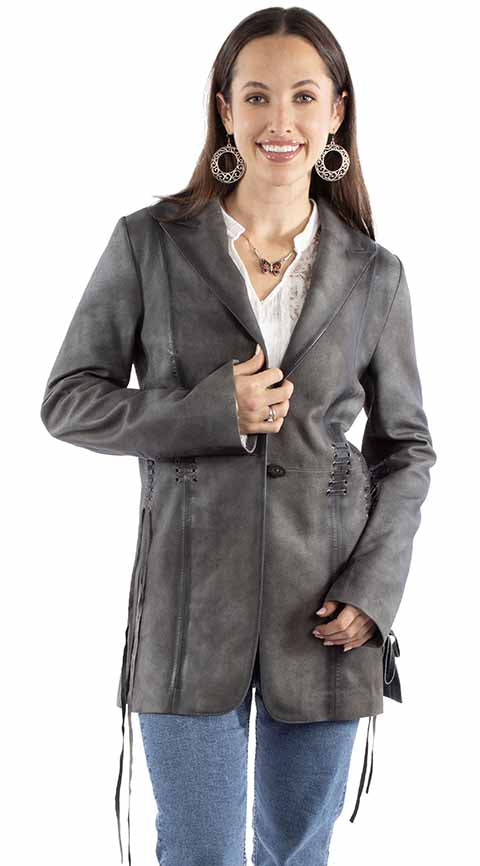 Scully Women’s Black Leather Fringe Western Jacket