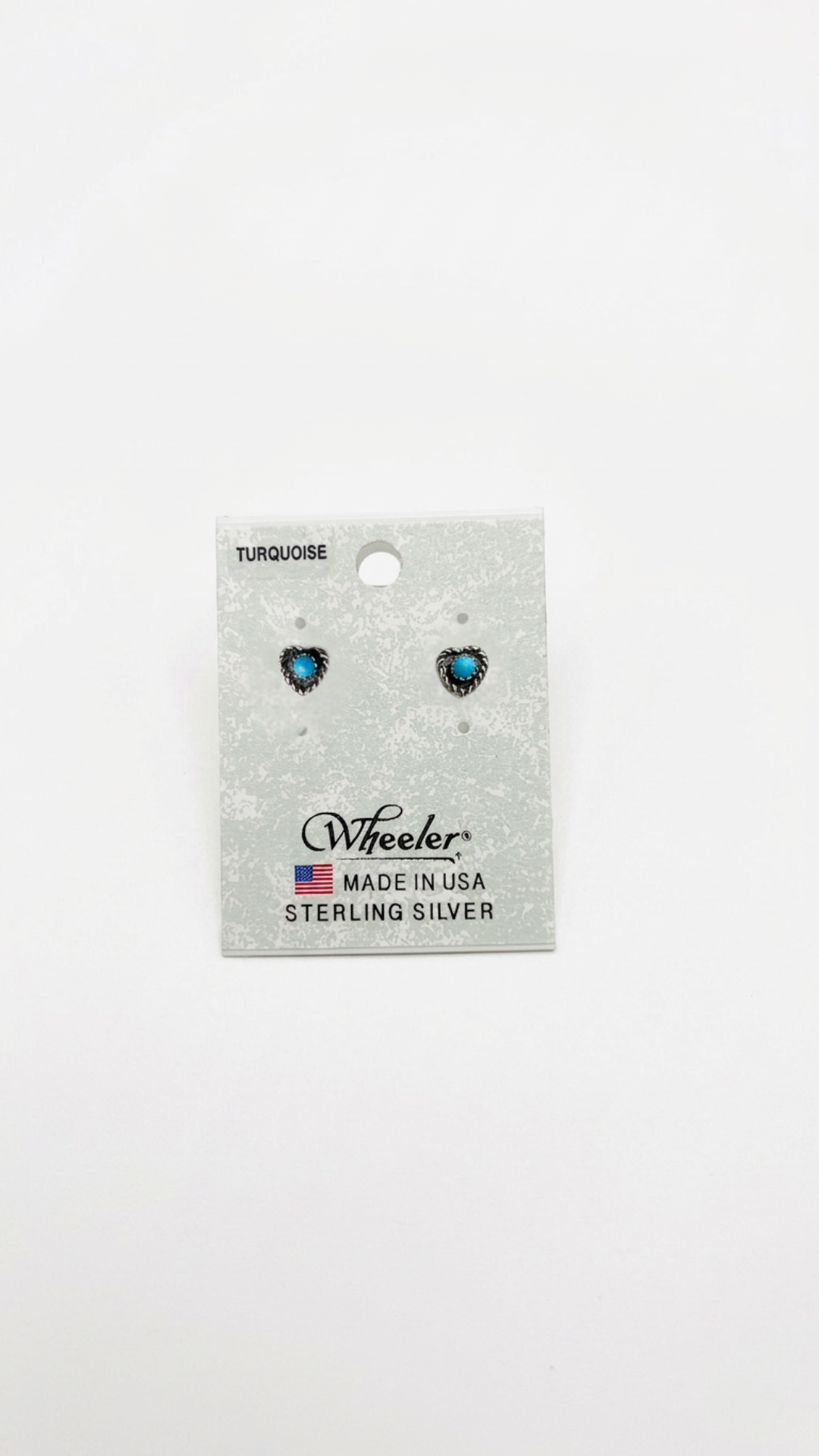 Wheeler Turquoise and Sterling Heart Stud Earrings