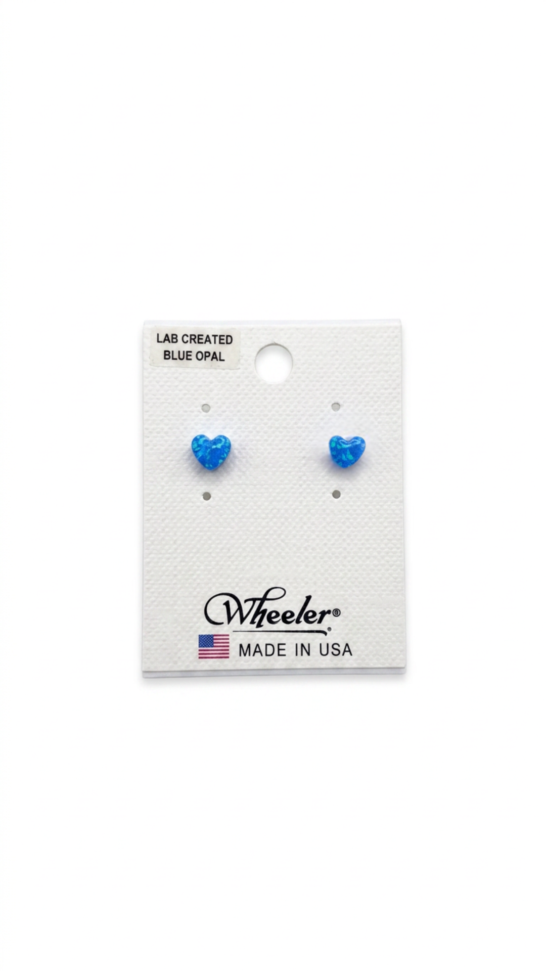 Wheeler Lab Created Blue Opal Heart Stud Earrings