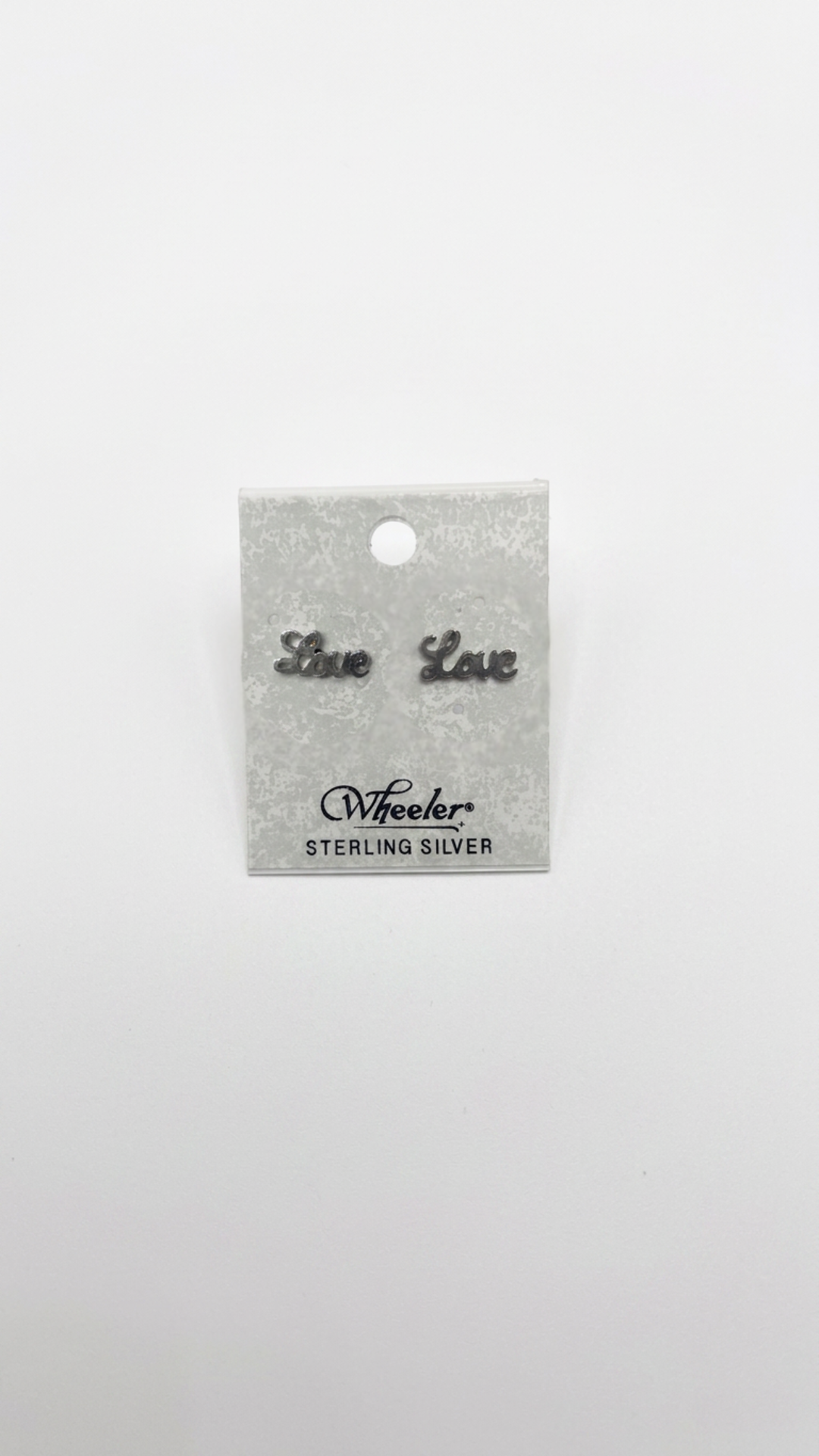 Wheeler Sterling "love" Script Stud Earrings