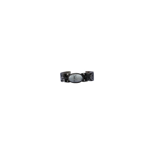 A. Cadman Native American Buffalo Sterling Cuff Bracelet