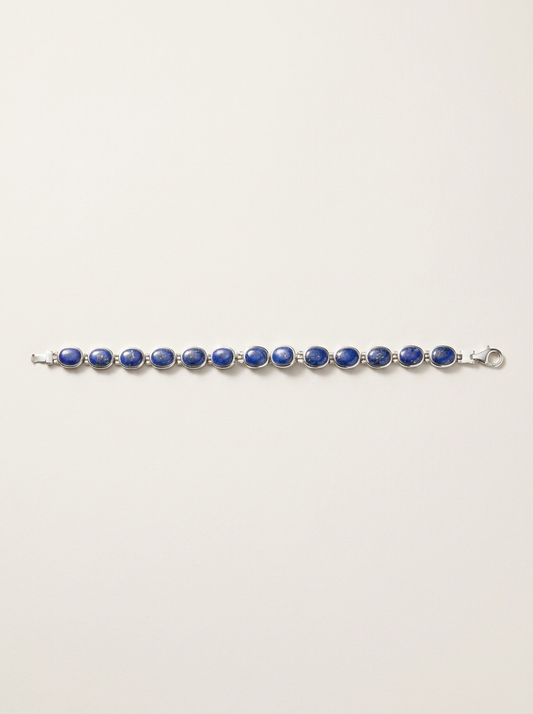 Ss Lapis native Bracelet Sterling Oval Cabochon