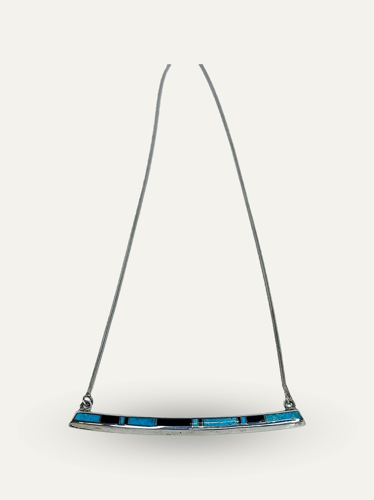 Supersmiths Sterling Inlay Shadow Peak Bar Necklace