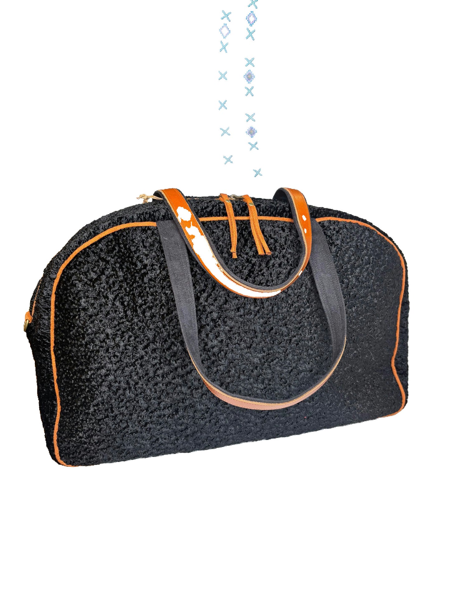 Atenti Persian Lamb Textured Fabric Overnight Bag