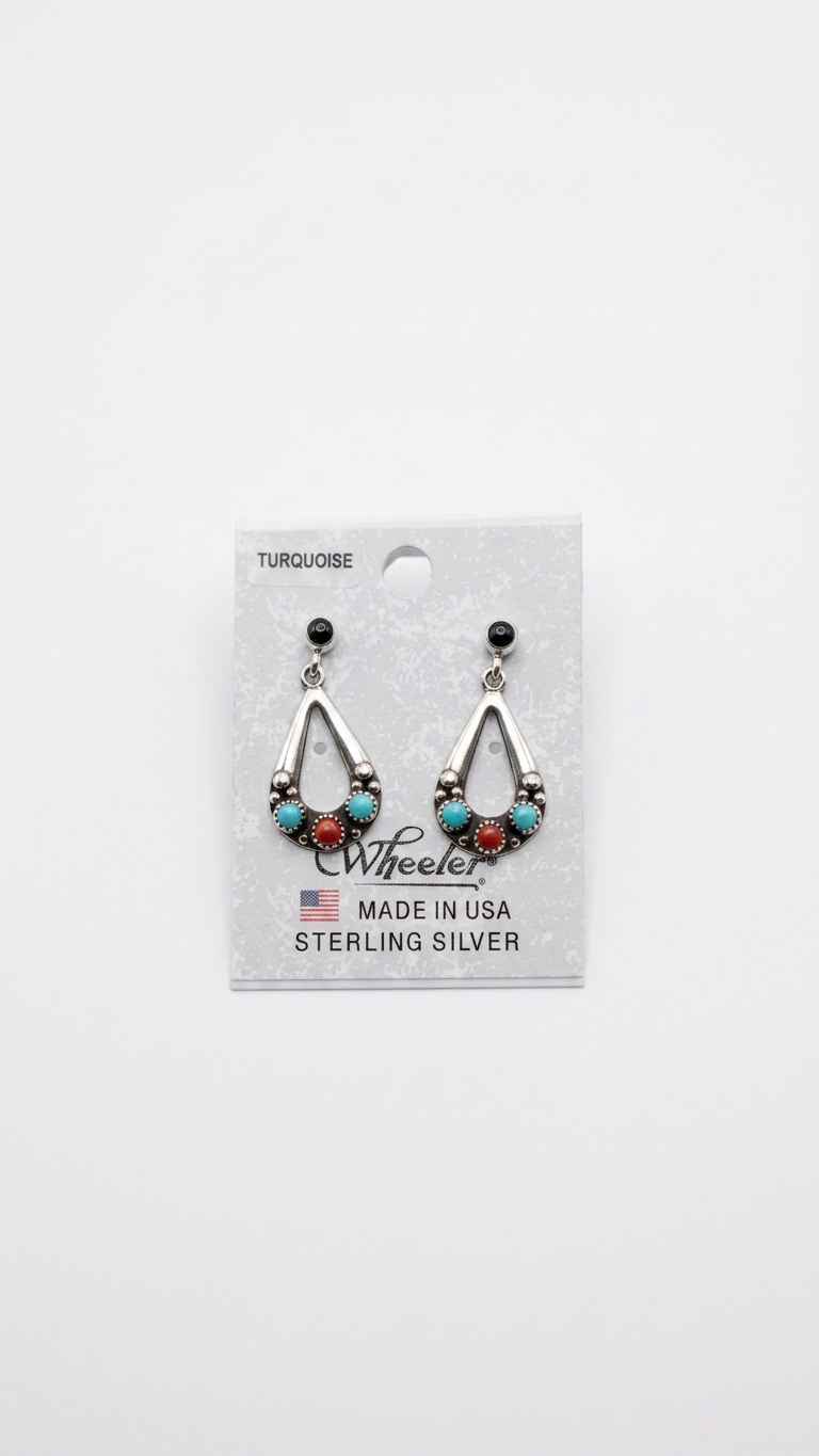 Wheeler Turquoise and Sterling Dangle Earrings