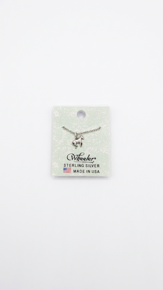 Wheeler Sterling Galloping Horse Necklace
