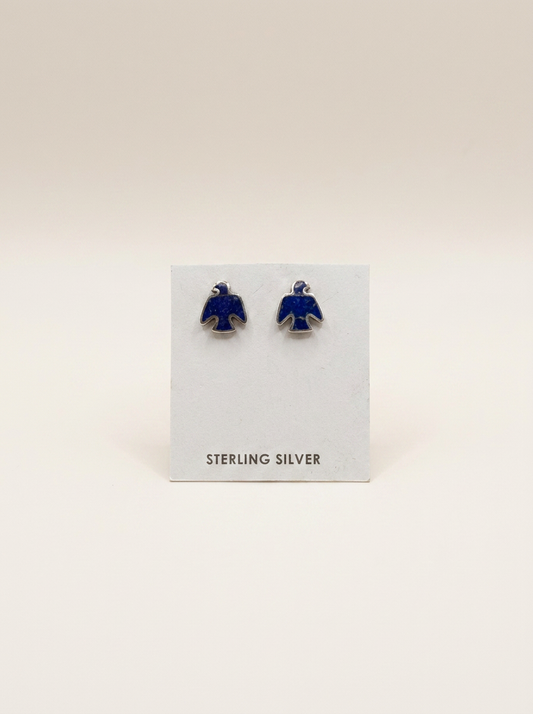 Ss Sterling Lapis Eagle Earring Studs