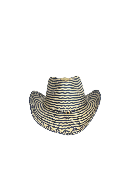 Petter Grimm Zola Striped Straw Cowboy Hat