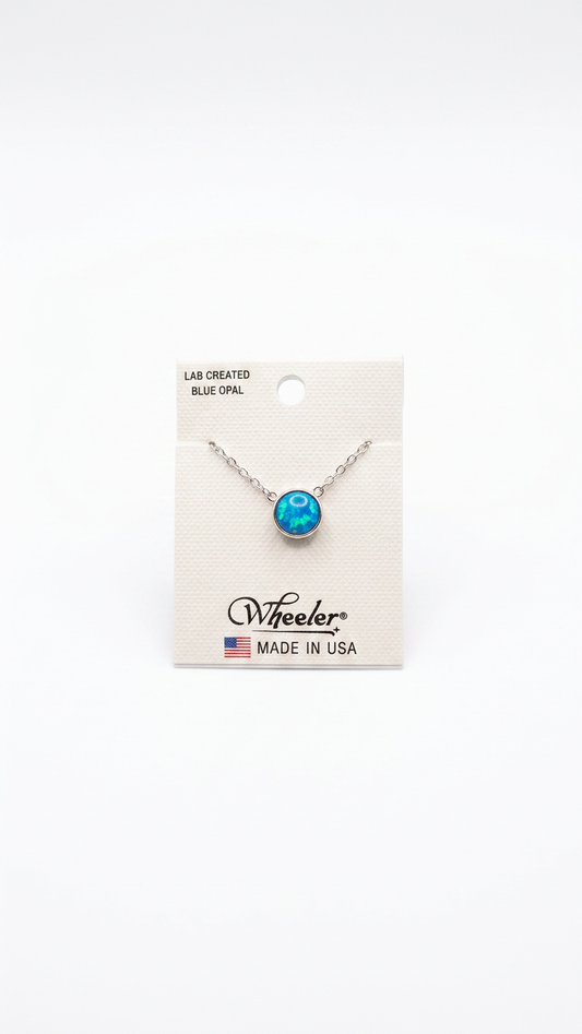 Wheeler Lab Created Blue Opal Chain Necklace