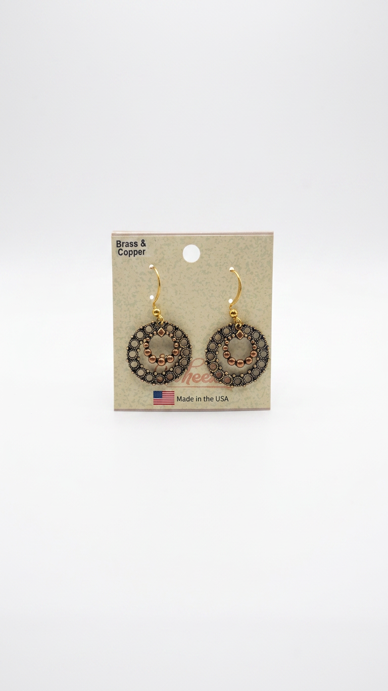 Wheeler Brass & Copper Drop Earrings