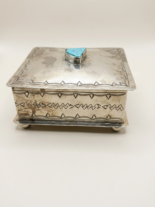 J. Alexandra Silver Box J. Alexandra Box Stone Etched — ''j.