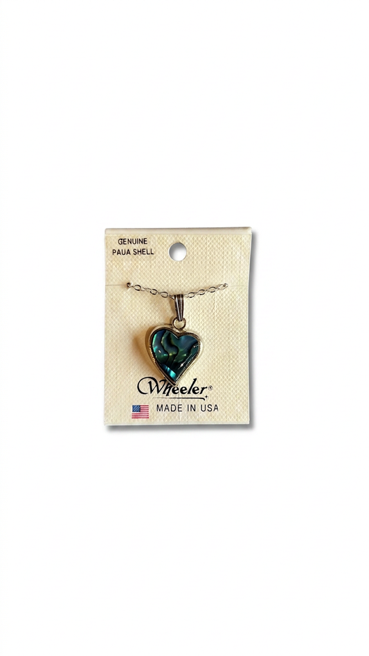 Wheeler Paua Shell Heart Chain Necklace