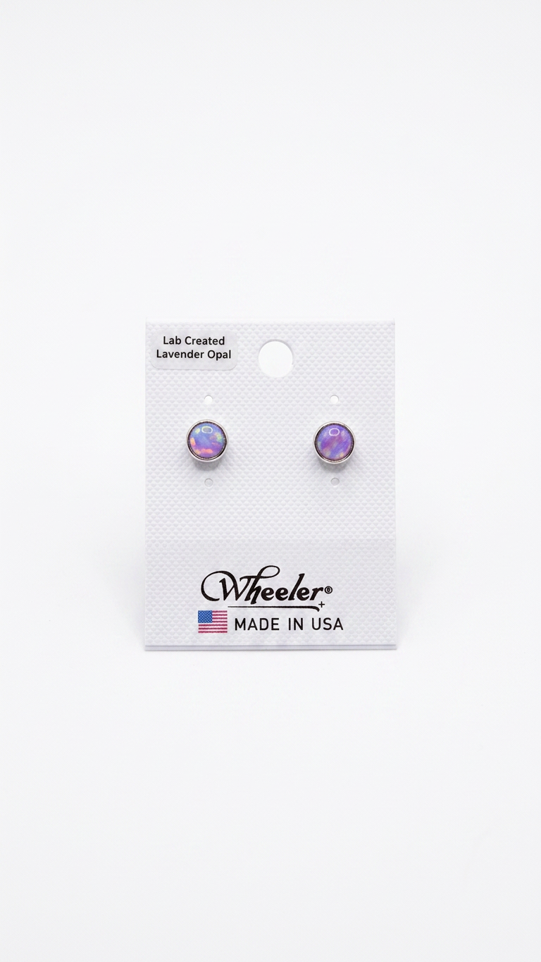 Wheeler Lab Created Lavender Opal Round Post Earrings
