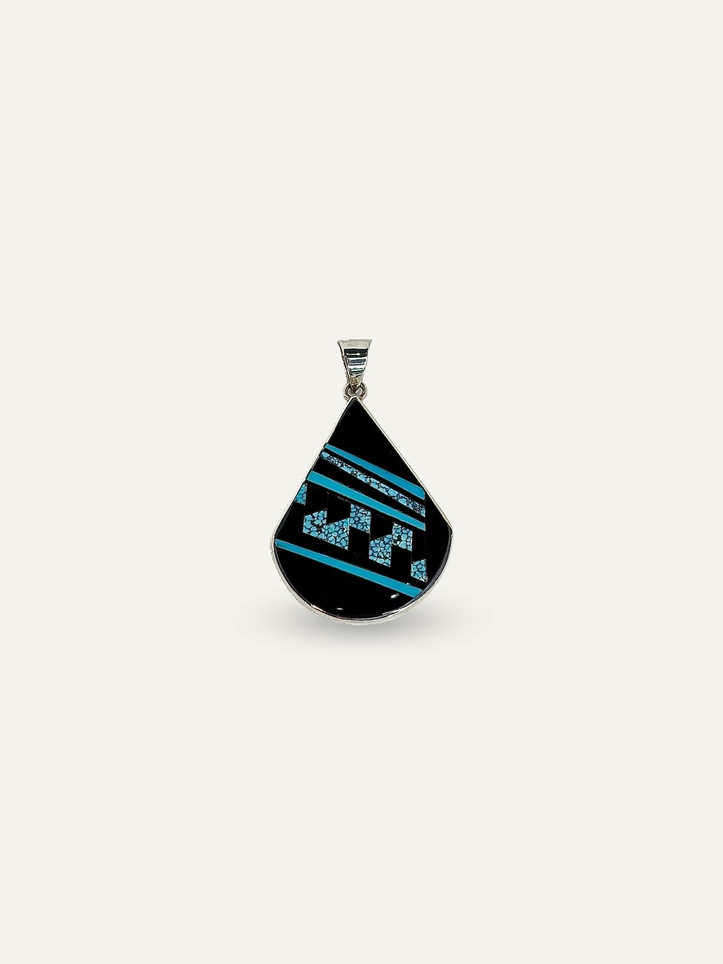 Supersmiths Sterling Onyx & Inlay Shadow Peak Fancy Pendant