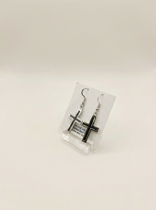 Navajo Women' Cross Dangle Handmade Sterling Earrings